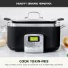 imageGreenPan Elite 8in1 Programmable 6QT Electric Slow Cooker Dishwasher Safe Lid ampamp Removable Crock PFASFree Healthy Ceramic Nonstick MultiCooker Sear Saut Brown Steam Basket Roast GoldBlack