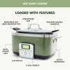 imageGreenPan Elite 8in1 Programmable 6QT Electric Slow Cooker Dishwasher Safe Lid ampamp Removable Crock PFASFree Healthy Ceramic Nonstick MultiCooker Sear Saut Brown Steam Basket Roast GoldSage Green