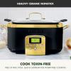 imageGreenPan Elite 8in1 Programmable 6QT Electric Slow Cooker Dishwasher Safe Lid ampamp Removable Crock PFASFree Healthy Ceramic Nonstick MultiCooker Sear Saut Brown Steam Basket Roast GoldGold