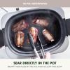imageGreenPan Elite 8in1 Programmable 6QT Electric Slow Cooker Dishwasher Safe Lid ampamp Removable Crock PFASFree Healthy Ceramic Nonstick MultiCooker Sear Saut Brown Steam Basket Roast GoldClay