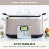 imageGreenPan Elite 8in1 Programmable 6QT Electric Slow Cooker Dishwasher Safe Lid ampamp Removable Crock PFASFree Healthy Ceramic Nonstick MultiCooker Sear Saut Brown Steam Basket Roast GoldClay