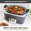 imageGreenPan Elite 8in1 Programmable 6QT Electric Slow Cooker Dishwasher Safe Lid ampamp Removable Crock PFASFree Healthy Ceramic Nonstick MultiCooker Sear Saut Brown Steam Basket Roast GoldGraphite
