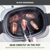 imageGreenPan Elite 8in1 Programmable 6QT Electric Slow Cooker Dishwasher Safe Lid ampamp Removable Crock PFASFree Healthy Ceramic Nonstick MultiCooker Sear Saut Brown Steam Basket Roast GoldGraphite