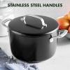 imageGreenPan GP5 Hard Anodized Advanced Healthy Ceramic Nonstick 8QT Stock Pot with Insulated Lid PFASFree Induction Dishwasher Safe Oven ampamp Broiler Safe Black8QT Saucepan Pot with Lid