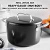 imageGreenPan GP5 Hard Anodized Advanced Healthy Ceramic Nonstick 8QT Stock Pot with Insulated Lid PFASFree Induction Dishwasher Safe Oven ampamp Broiler Safe Black8QT Saucepan Pot with Lid