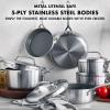 imageGreenPan GP5 Stainless Steel 5Ply Healthy Ceramic Nonstick 13 Piece Cookware Pots ampamp Pans Set Frying Pans Saut Saucepans Stock Pot Scratch Resistant InductionDishwasher ampamp Oven Safe PFASFree