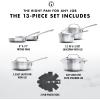 imageGreenPan GP5 Stainless Steel 5Ply Healthy Ceramic Nonstick 13 Piece Cookware Pots ampamp Pans Set Frying Pans Saut Saucepans Stock Pot Scratch Resistant InductionDishwasher ampamp Oven Safe PFASFree