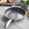 imageGreenPan GP5 Stainless Steel 5Ply Healthy Ceramic Nonstick 8quot Frying Pan Skillet Scratch Resistant Induction Dishwasher ampamp Oven Safe PFASFree