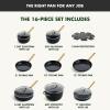 imageGreenPan Hard Anodized Healthy Ceramic Nonstick 10 Piece Cookware Pots and Pans Set GoldTone Stainless Steel Handles PFAS ampamp PFOAFree Dishwasher Safe Oven ampamp Broiler Safe BlackBlack