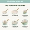 imageGreenPan Hard Anodized Healthy Ceramic Nonstick 10 Piece Cookware Pots and Pans Set GoldTone Stainless Steel Handles PFAS ampamp PFOAFree Dishwasher Safe Oven ampamp Broiler Safe BlackJulep Green