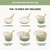 imageGreenPan Hard Anodized Healthy Ceramic Nonstick 10 Piece Cookware Pots and Pans Set GoldTone Stainless Steel Handles PFAS ampamp PFOAFree Dishwasher Safe Oven ampamp Broiler Safe BlackSage