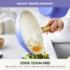 imageGreenPan Hard Anodized Healthy Ceramic Nonstick 10 Piece Cookware Pots and Pans Set GoldTone Stainless Steel Handles PFAS ampamp PFOAFree Dishwasher Safe Oven ampamp Broiler Safe BlackPeriwinkle