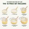 imageGreenPan Hard Anodized Healthy Ceramic Nonstick 10 Piece Cookware Pots and Pans Set GoldTone Stainless Steel Handles PFAS ampamp PFOAFree Dishwasher Safe Oven ampamp Broiler Safe BlackSunrise Yellow