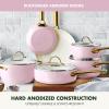 imageGreenPan Hard Anodized Healthy Ceramic Nonstick 10 Piece Cookware Pots and Pans Set GoldTone Stainless Steel Handles PFAS ampamp PFOAFree Dishwasher Safe Oven ampamp Broiler Safe BlackBlush Pink