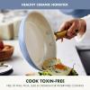 imageGreenPan Hard Anodized Healthy Ceramic Nonstick 10 Piece Cookware Pots and Pans Set GoldTone Stainless Steel Handles PFAS ampamp PFOAFree Dishwasher Safe Oven ampamp Broiler Safe BlackOcean Blue