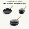 imageGreenPan Hard Anodized Healthy Ceramic Nonstick 10 Piece Cookware Pots and Pans Set GoldTone Stainless Steel Handles PFAS ampamp PFOAFree Dishwasher Safe Oven ampamp Broiler Safe BlackBlack