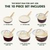 imageGreenPan Hard Anodized Healthy Ceramic Nonstick 10 Piece Cookware Pots and Pans Set GoldTone Stainless Steel Handles PFAS ampamp PFOAFree Dishwasher Safe Oven ampamp Broiler Safe BlackMerlot Purple