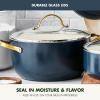imageGreenPan Hard Anodized Healthy Ceramic Nonstick 10 Piece Cookware Pots and Pans Set GoldTone Stainless Steel Handles PFAS ampamp PFOAFree Dishwasher Safe Oven ampamp Broiler Safe BlackTwilight Blue