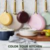 imageGreenPan Hard Anodized Healthy Ceramic Nonstick 10 Piece Cookware Pots and Pans Set GoldTone Stainless Steel Handles PFAS ampamp PFOAFree Dishwasher Safe Oven ampamp Broiler Safe BlackMerlot Purple