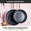 imageGreenPan Hard Anodized Healthy Ceramic Nonstick 8quot and 10quot Frying Pan Skillet Set Gold Handle PFASFree Dishwasher Safe Oven Safe TaupeBlack