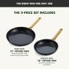 imageGreenPan Hard Anodized Healthy Ceramic Nonstick 8quot and 10quot Frying Pan Skillet Set Gold Handle PFASFree Dishwasher Safe Oven Safe TaupeBlack