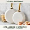 imageGreenPan Hard Anodized Healthy Ceramic Nonstick 8quot and 10quot Frying Pan Skillet Set Gold Handle PFASFree Dishwasher Safe Oven Safe TaupeCream White
