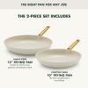 imageGreenPan Hard Anodized Healthy Ceramic Nonstick 8quot and 10quot Frying Pan Skillet Set Gold Handle PFASFree Dishwasher Safe Oven Safe TaupeCream White