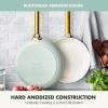 imageGreenPan Hard Anodized Healthy Ceramic Nonstick 8quot and 10quot Frying Pan Skillet Set Gold Handle PFASFree Dishwasher Safe Oven Safe TaupeJulep Green