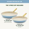 imageGreenPan Hard Anodized Healthy Ceramic Nonstick 8quot and 10quot Frying Pan Skillet Set Gold Handle PFASFree Dishwasher Safe Oven Safe TaupeSky Blue