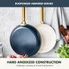 imageGreenPan Hard Anodized Healthy Ceramic Nonstick 8quot and 10quot Frying Pan Skillet Set Gold Handle PFASFree Dishwasher Safe Oven Safe TaupeTwilight Blue