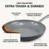 imageGreenPan Lima Hard Anodized Healthy Ceramic Nonstick 125quot Wok pan with Helper Handle PFASFree Oven Safe Gray