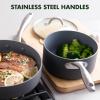 imageGreenPan Lima Hard Anodized Healthy Ceramic Nonstick 18 Piece Cookware Bakeware Pots and Pans Set PFASFree Oven Safe Gray12 Piece Cookware Pots and Pans Set