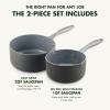 imageGreenPan Lima Hard Anodized Healthy Ceramic Nonstick 1QT and 2QT Saucepan Pot Set PFASFree Oven Safe Gray2 Quarts