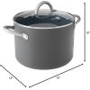 imageGreenPan Lima Hard Anodized Healthy Ceramic Nonstick 8QT Stock Pot with Lid PFASFree Oven Safe Gray