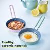 imageGreenPan Mini Healthy Ceramic Nonstick 5quot Round Egg Pan PFASFree Dishwasher Safe Stay Cool Handle BlackMint Green
