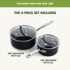imageGreenPan Prime Chatham 1QT ampamp 2QT Saucepan Pot Set with Glass Lids Hard Anodized Diamond Infused Ceramic Nonstick PFASFree Dishwasher Safe Oven Safe Multipurpose Chefs Pan StayCool HandleBlackBlack