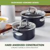 imageGreenPan Prime Chatham 1QT ampamp 2QT Saucepan Pot Set with Glass Lids Hard Anodized Diamond Infused Ceramic Nonstick PFASFree Dishwasher Safe Oven Safe Multipurpose Chefs Pan StayCool HandleBlackBlack