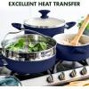imageGreenPan Rio Healthy Ceramic Nonstick 16 Piece Cookware Pots and Pans Set PFASFree Dishwasher Safe TurquoiseBlue
