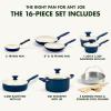 imageGreenPan Rio Healthy Ceramic Nonstick 16 Piece Cookware Pots and Pans Set PFASFree Dishwasher Safe TurquoiseBlue