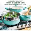 imageGreenPan Rio Healthy Ceramic Nonstick 16 Piece Cookware Pots and Pans Set PFASFree Dishwasher Safe TurquoiseTurquoise