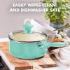 imageGreenPan Rio Healthy Ceramic Nonstick 2QT Saucepan with Lid PFASFree Dishwasher Safe TurquoiseTurquoise