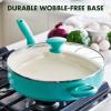 imageGreenPan Rio Healthy Ceramic Nonstick 5QT Saute Pan Jumbo Cooker with Helper Handle and Lid PFASFree Dishwasher Safe TurquoiseTurquoise
