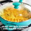 imageGreenPan Rio Healthy Ceramic Nonstick 5QT Saute Pan Jumbo Cooker with Helper Handle and Lid PFASFree Dishwasher Safe TurquoiseTurquoise