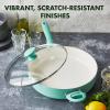 imageGreenPan Rio Healthy Ceramic Nonstick 5QT Saute Pan Jumbo Cooker with Helper Handle and Lid PFASFree Dishwasher Safe TurquoiseTurquoise