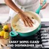 imageGreenPan Rio Healthy Ceramic Nonstick 5QT Saute Pan Jumbo Cooker with Helper Handle and Lid PFASFree Dishwasher Safe TurquoiseTurquoise