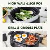 imageGreenPan Stainless Steel 8in1 Skillet Grill ampamp Slow Cooker Presets to Saute Steam StirFry and Cook Rice Healthy Ceramic Nonstick and Dishwasher Safe Parts Easytouse LED DisplayStainless Steel