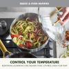 imageGreenPan Stainless Steel TriPly Reserve 10 and 12 Frying Pan Skillet Set Multiclad Cookware PFASFree Induction Oven ampamp Broiler Safe to 600F Heat Responsive Core Dishwasher Safe Gold HandlesStainless Steel