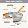imageGreenPan Stainless Steel TriPly Reserve 10 and 12 Frying Pan Skillet Set Multiclad Cookware PFASFree Induction Oven ampamp Broiler Safe to 600F Heat Responsive Core Dishwasher Safe Gold HandlesStainless Steel