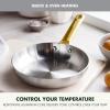 imageGreenPan Stainless Steel TriPly Reserve 10 and 12 Frying Pan Skillet Set Multiclad Cookware PFASFree Induction Oven ampamp Broiler Safe to 600F Heat Responsive Core Dishwasher Safe Gold HandlesStainless Steel