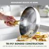 imageGreenPan Stainless Steel TriPly Reserve 10 and 12 Frying Pan Skillet Set Multiclad Cookware PFASFree Induction Oven ampamp Broiler Safe to 600F Heat Responsive Core Dishwasher Safe Gold HandlesStainless Steel